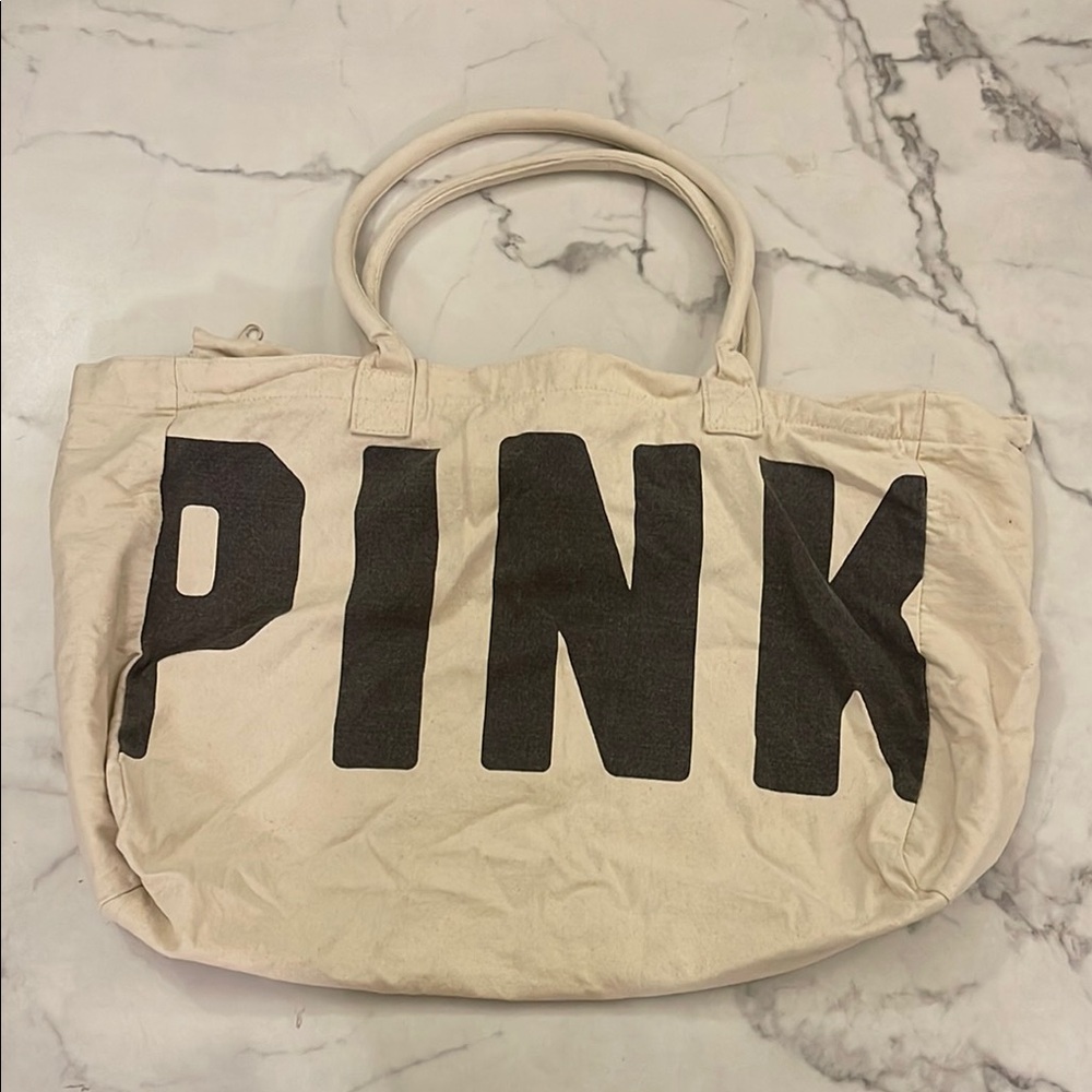 PINK Victoria's Secret Black and Cream Tote
